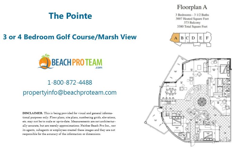 The Pointe Floor Plan A - 3 Bedroom Golf Course/Marsh View